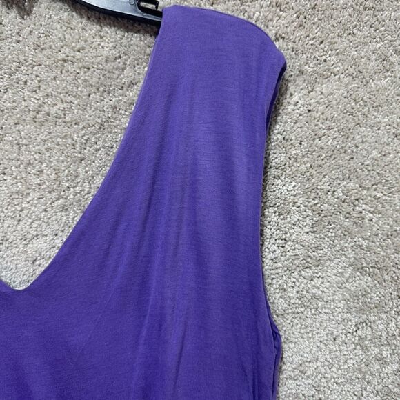 Alice + Olivia Sheath Dress Purple V Neck Women's Large Draped Zipper Back Rayon - Picture 6 of 12